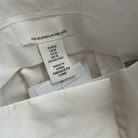 H&M LINEN-BLEND PANTS WITH BELT SiZE 18 NWT - Picture 7 of 8